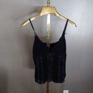 bebe Black Lacy Tank Top